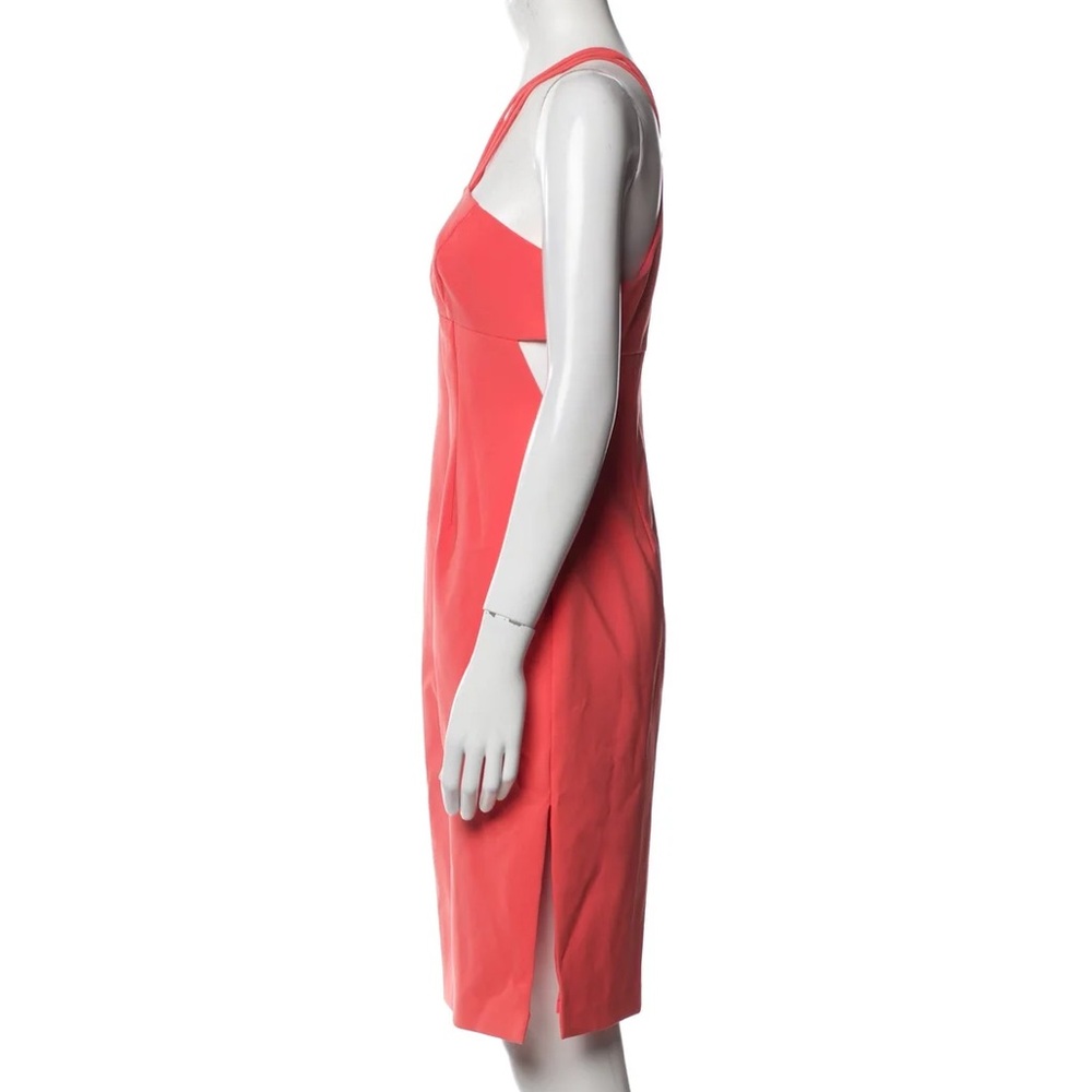 Aidan Mattox Coral Midi Dress with Strappy Halter - Picture 5 of 7